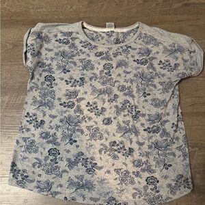 Lucky Brand Floral Tee - Gray and Blue